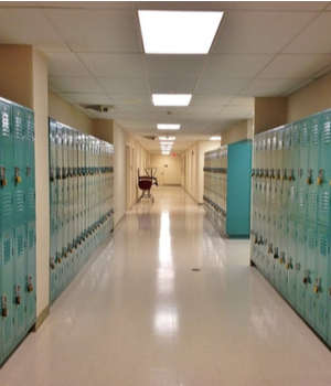 empty school during safety drill