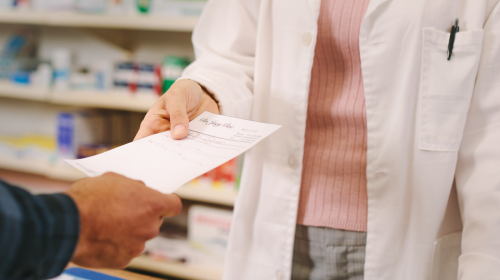 prescription handed to consumer