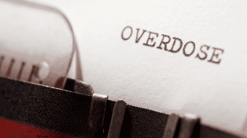 overdose word on typewriter