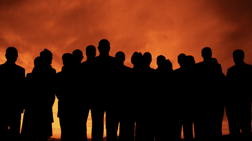 group of people silhouette