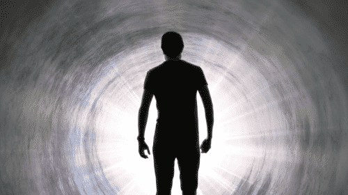person going to the like depicting death