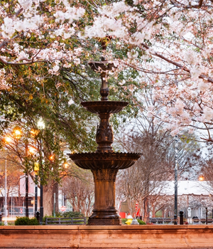 fountain located in downtown macon