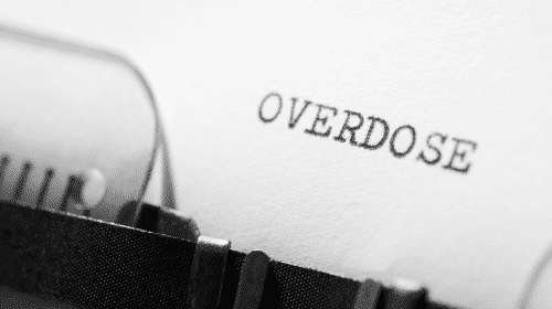 overdose word on typewriter