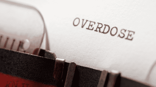 typewriter with word overdose