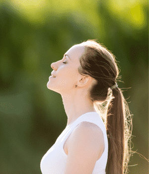 woman embracing nature