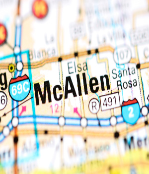 mcallen on a map 