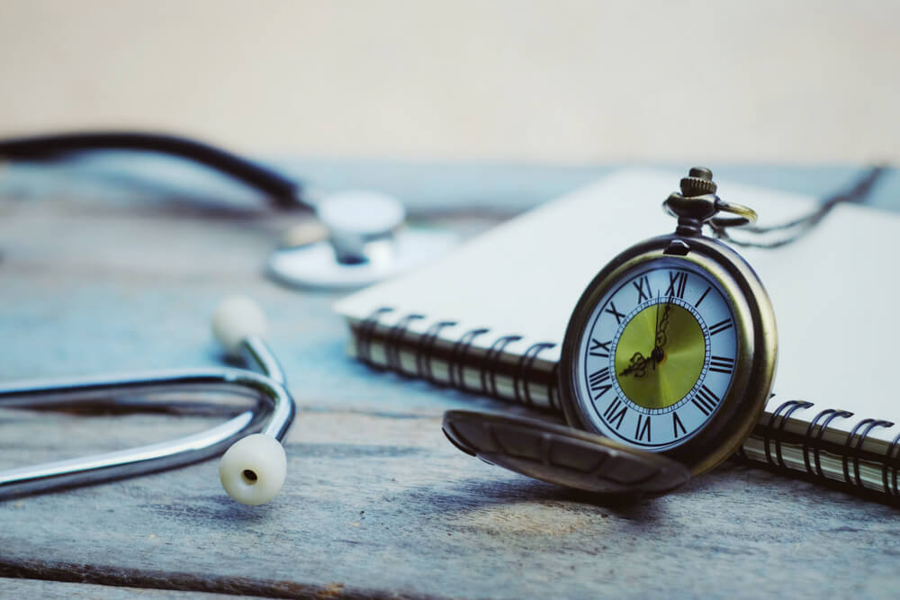A stethoscope with a pocket watch. Learn more about the Adderall withdrawal timeline here