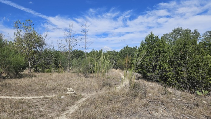 Exterior outdoor grounds showing natural vegetation, trees, and open landscape area with clear sky